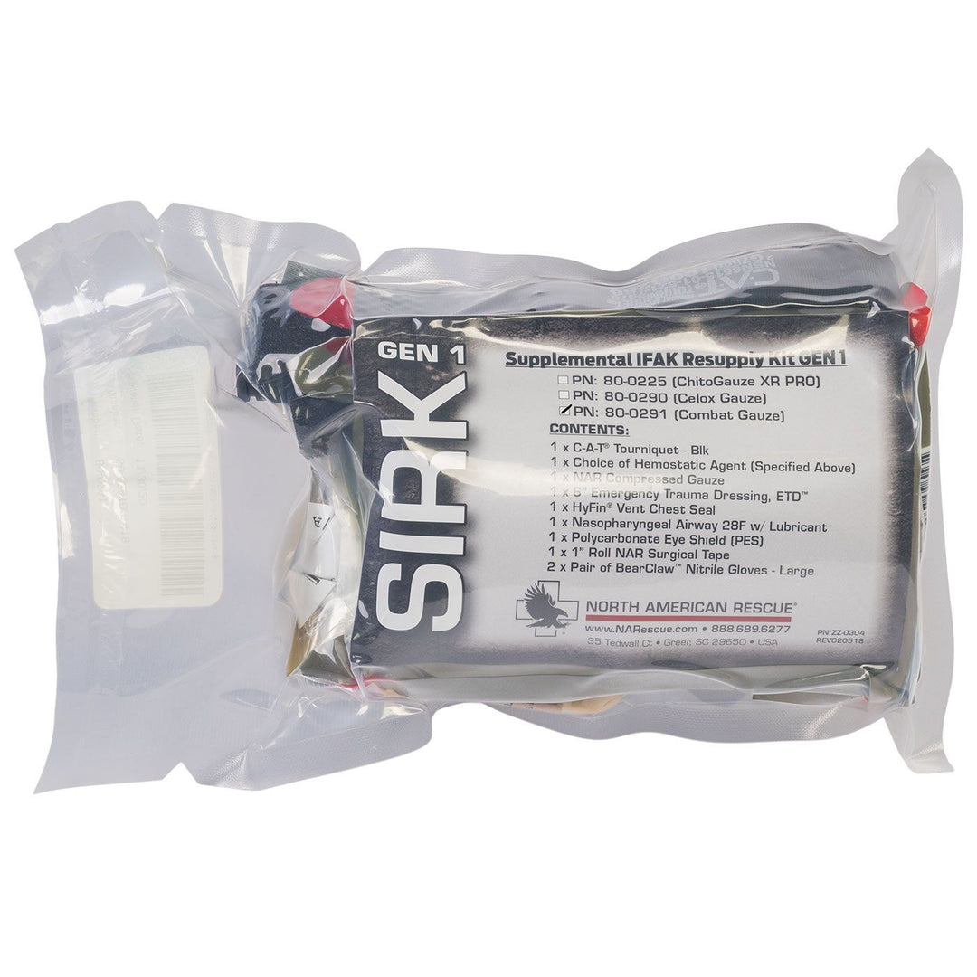 Supplies - Medical - First Aid Kits - North American Rescue SIRK Gen 1 Supplemental IFAK Individual First Aid Resupply Kit