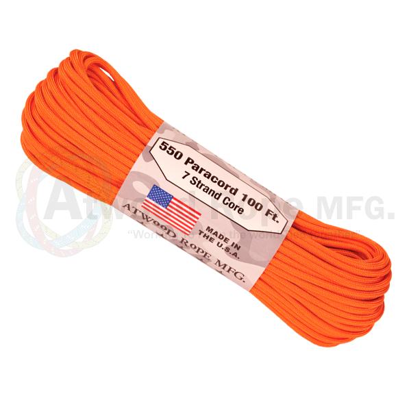 Military Survival Parachute Cord MIL-SPEC Paracord 103 Continuous Feet 750+  Tensile Strength (International Orange), Ropes -  Canada