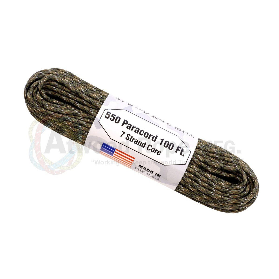 Atwood Rope USGI Paracord 550 Parachute Cord - 100 ft Ground War