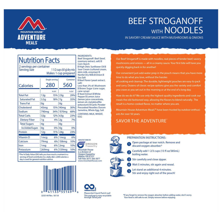 Supplies - Provisions - Food - Mountain House Beef Stroganoff W/Noodles 2-Serving Pouch